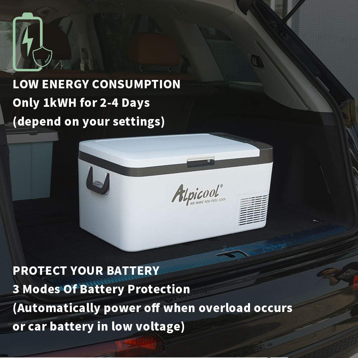 Alpicool K18 18L Kompressor Kühlbox Klein Elektrische Mini Kühlschrank Gefrierbox 12v mit USB Anschluss für Auto, Lkw, Boot, RV und Steckdose, -20℃-20℃