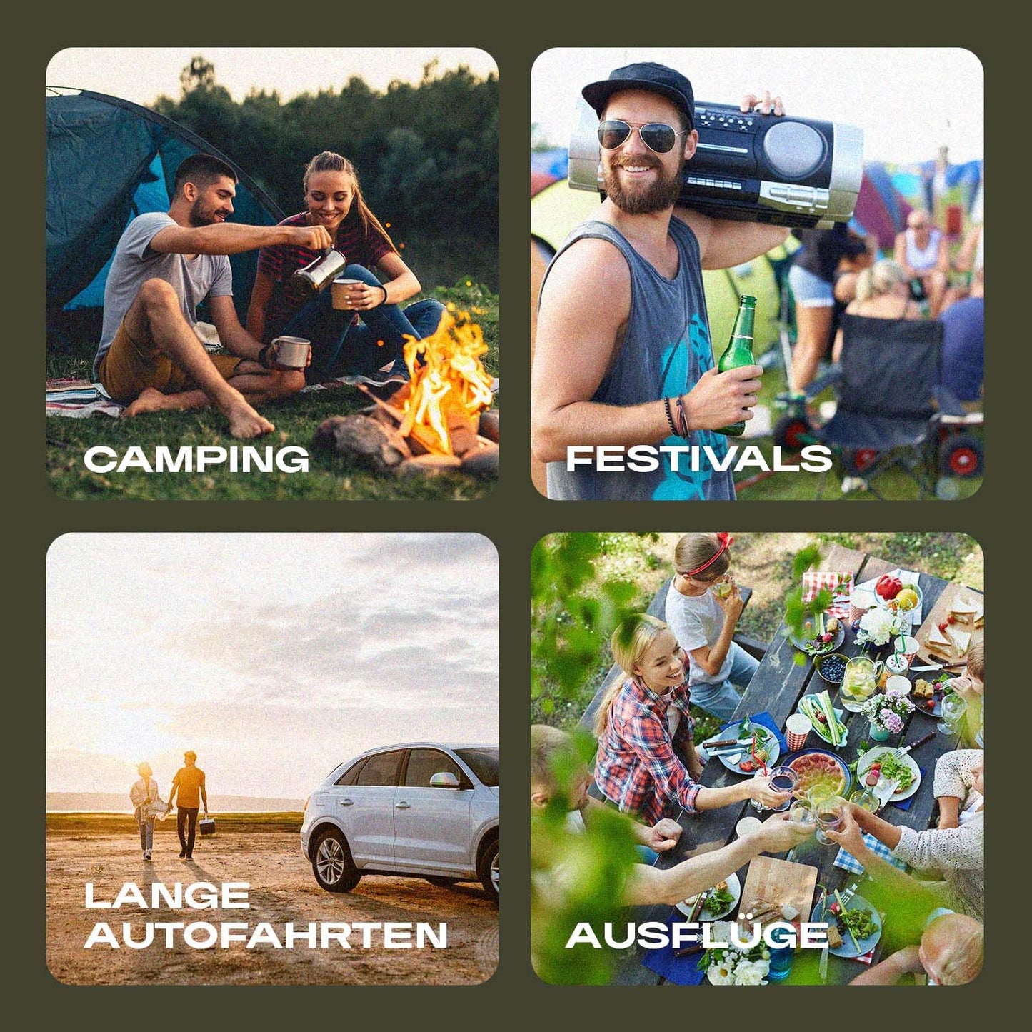 PLUG IN FESTIVALS - elektrische Kühlbox - Kompressor Gefrierbox bis -20 Grad - Kühlbox Auto - Camping Kühlschrank - Powerstation zum Kühlen - 12V 230V - 50 Liter